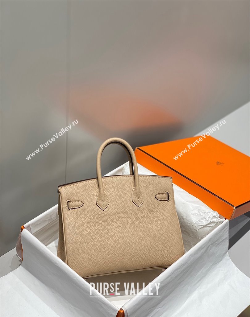 Hermes Birkin 25cm Bag in Togo Calfskin Coat Beige 2023 1227 (FL-231227114)