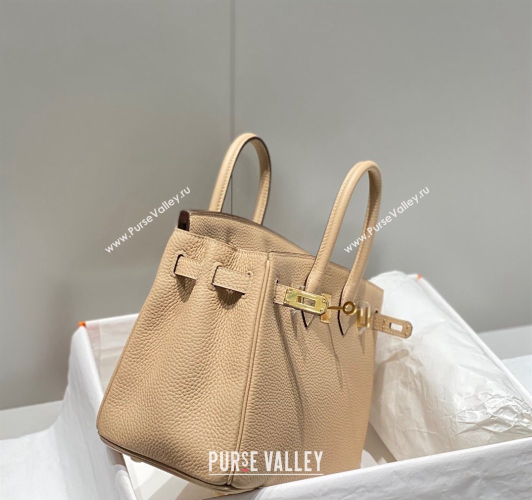 Hermes Birkin 25cm Bag in Togo Calfskin Coat Beige 2023 1227 (FL-231227114)