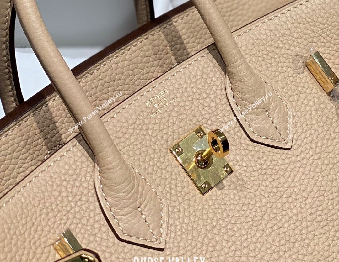 Hermes Birkin 25cm Bag in Togo Calfskin Coat Beige 2023 1227 (FL-231227114)