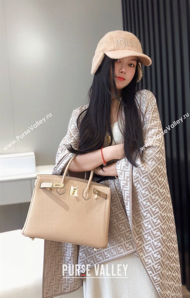 Hermes Birkin 30cm Bag in Togo Calfskin Coat Beige 2023 1227 (FL-231227115)