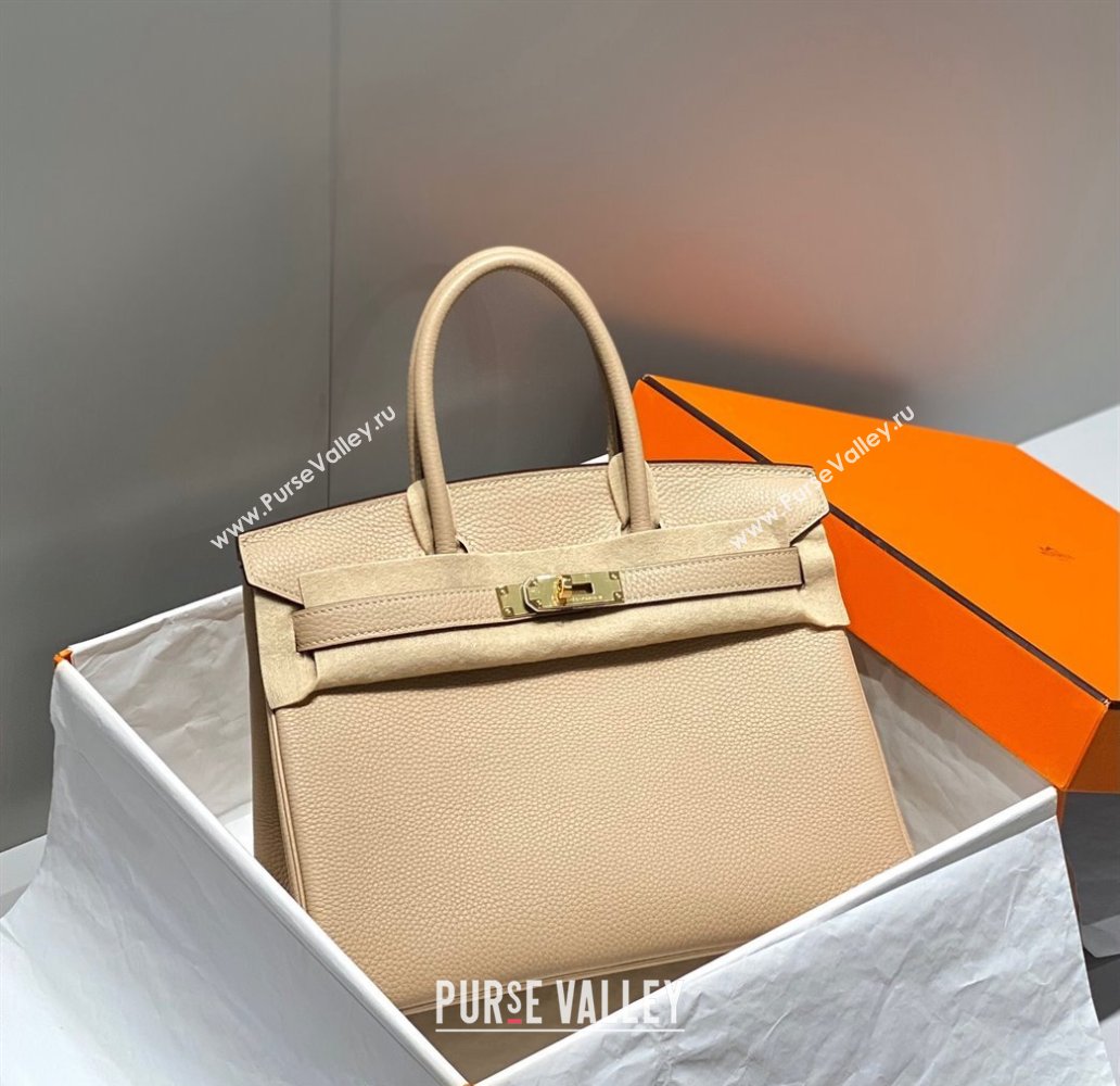 Hermes Birkin 30cm Bag in Togo Calfskin Coat Beige 2023 1227 (FL-231227115)