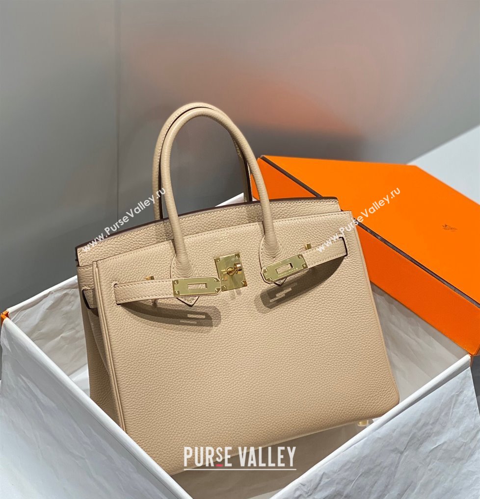 Hermes Birkin 30cm Bag in Togo Calfskin Coat Beige 2023 1227 (FL-231227115)