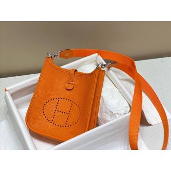 Hermes Evelyne Mini Bag 18cm in Togo Calfskin Fire Orange 2023 (FL-231227116)