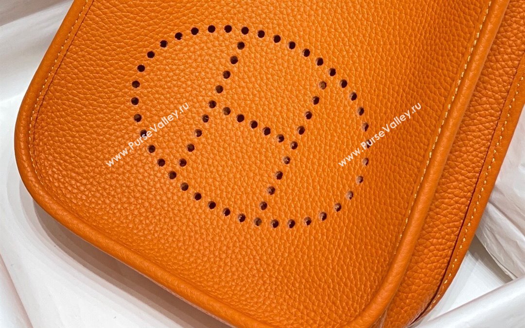 Hermes Evelyne Mini Bag 18cm in Togo Calfskin Fire Orange 2025 0118 (FL-250118023)