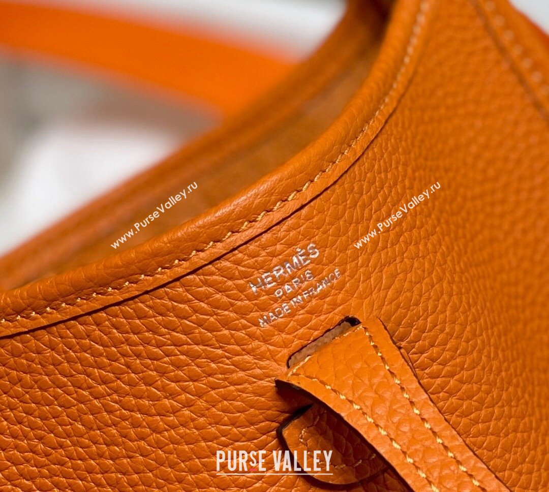 Hermes Evelyne Mini Bag 18cm in Togo Calfskin Fire Orange 2025 0118 (FL-250118023)