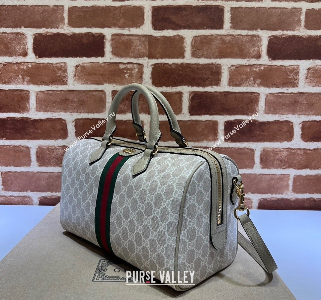 Gucci Ophidia GG Canvas Medium Top Handle Bag 772065 Beige/White 2023 (DLH-231227119)