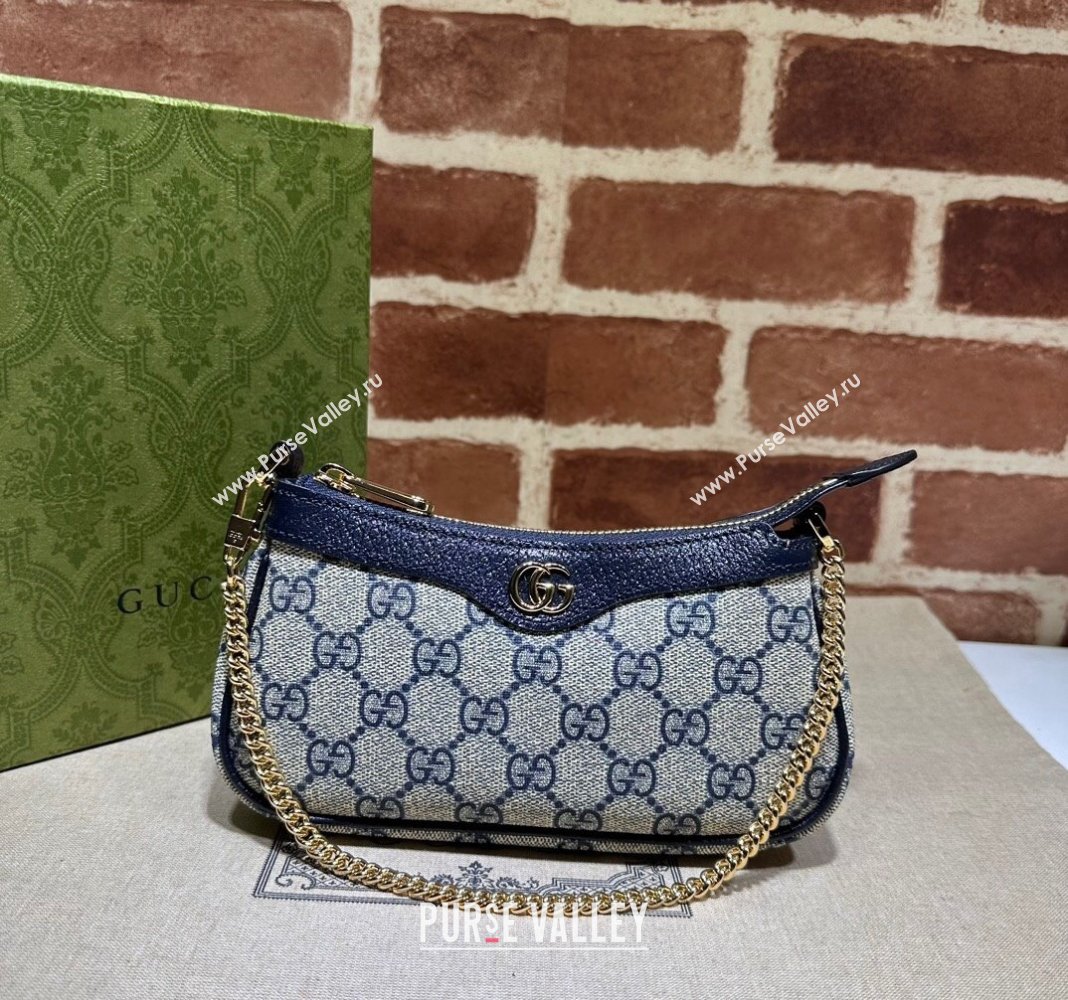 Gucci Ophidia GG Canvas Mini Bag ‎764960 Blue 2023 (DLH-231227127)