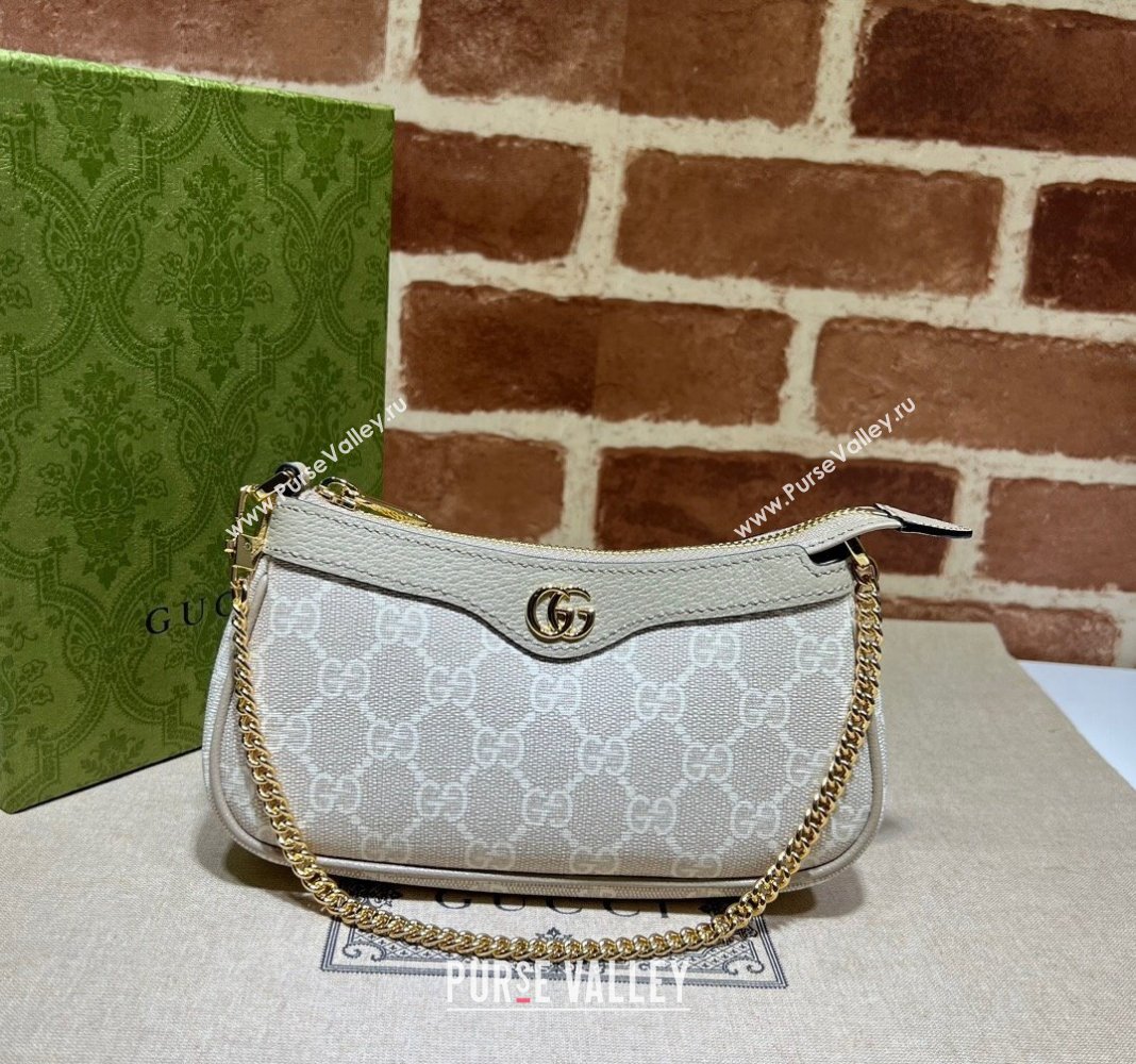 Gucci Ophidia GG Canvas Mini Bag ‎764960 White 2023 (DLH-231227128)