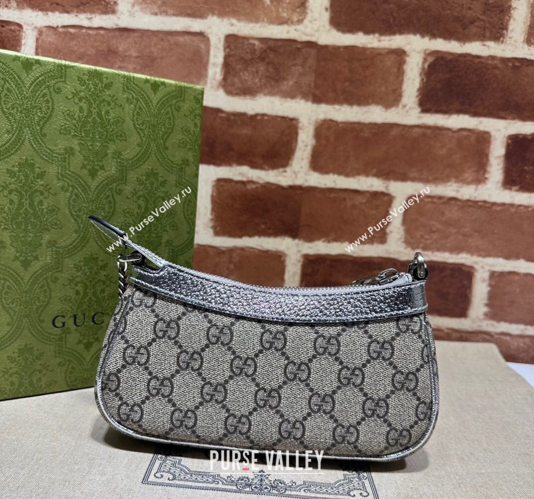 Gucci Ophidia GG Canvas Mini Bag ‎764960 Silver 2023 (DLH-231227129)