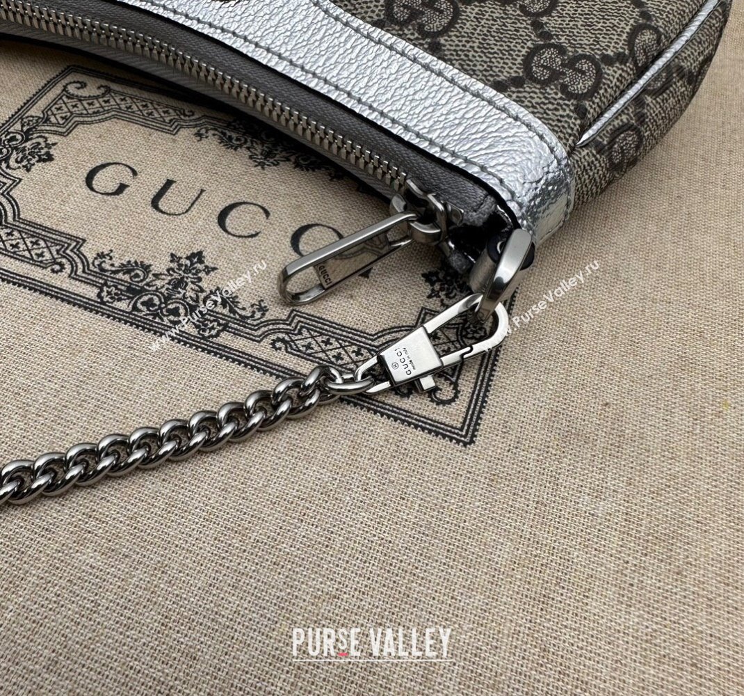 Gucci Ophidia GG Canvas Mini Bag ‎764960 Silver 2023 (DLH-231227129)