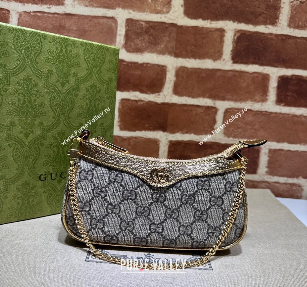 Gucci Ophidia GG Canvas Mini Bag ‎764960 Gold 2023 (DLH-231227130)