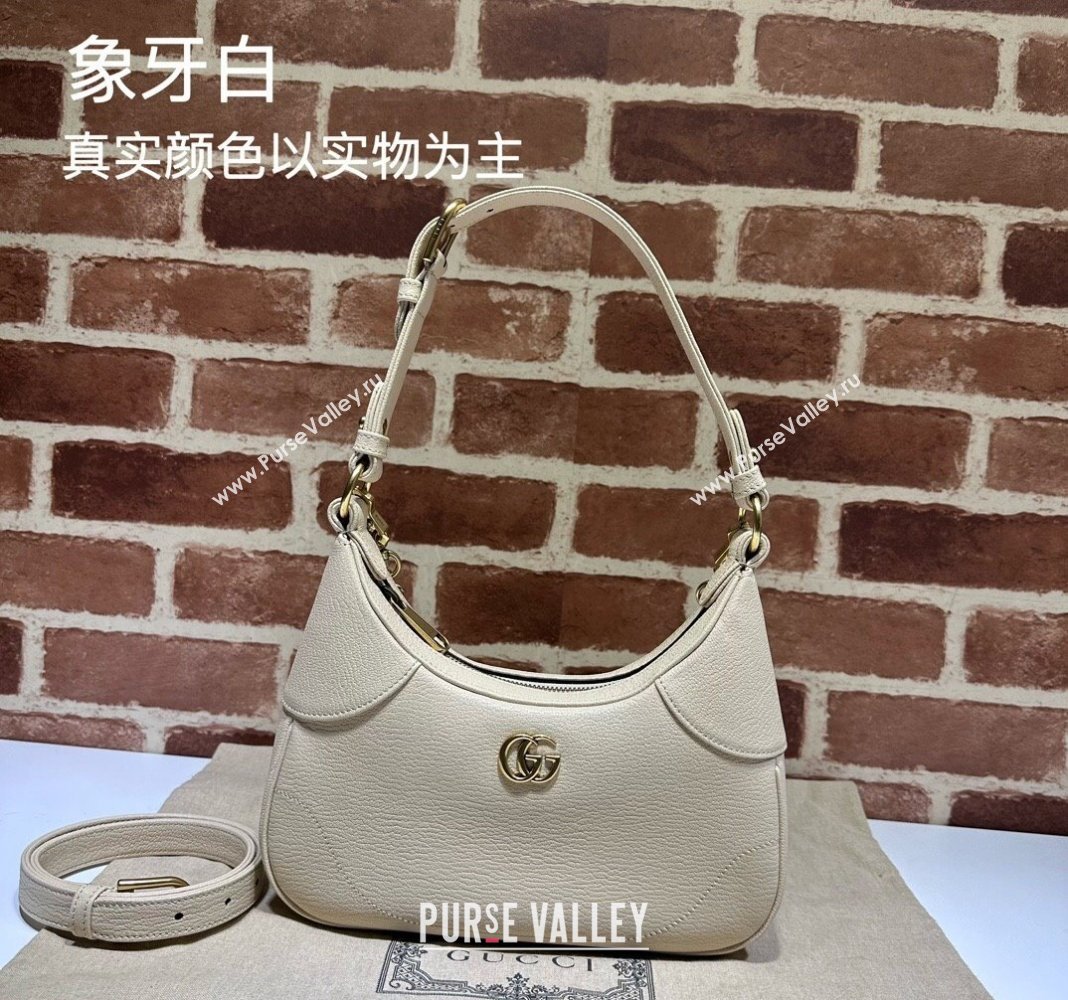 Gucci Aphrodite Small Shoulder Bag in Soft Leather 731817 Ivory White 2023 (DLH-231228006)