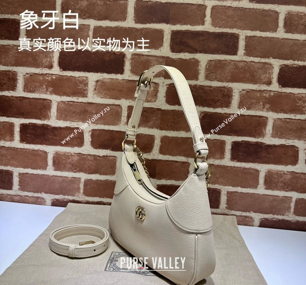 Gucci Aphrodite Small Shoulder Bag in Soft Leather 731817 Ivory White 2023 (DLH-231228006)