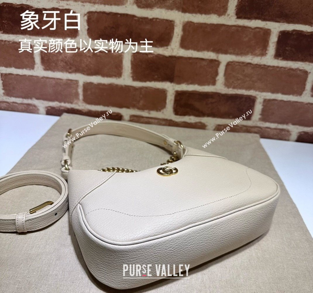 Gucci Aphrodite Small Shoulder Bag in Soft Leather 731817 Ivory White 2023 (DLH-231228006)