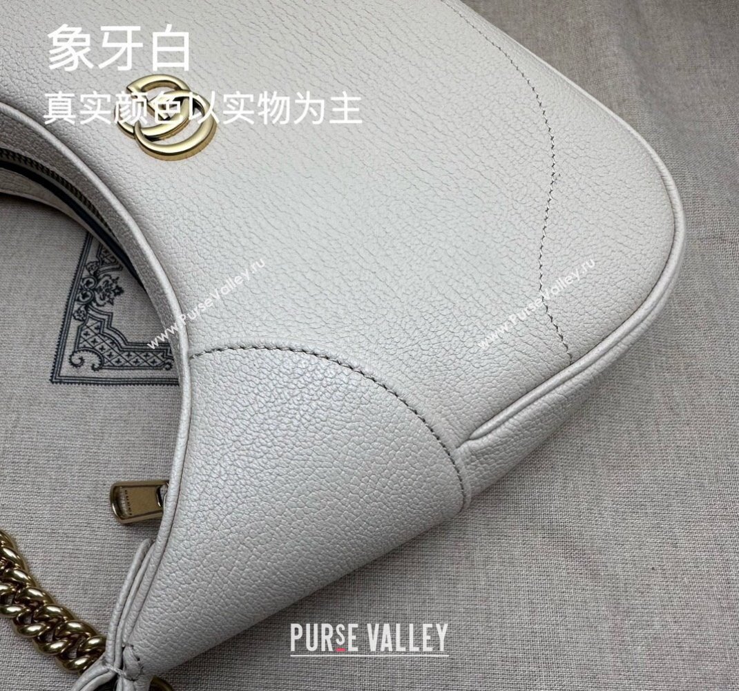 Gucci Aphrodite Small Shoulder Bag in Soft Leather 731817 Ivory White 2023 (DLH-231228006)