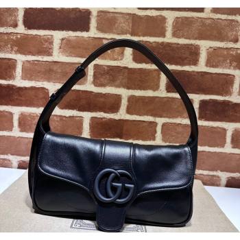 Gucci Aphrodite Small Shoulder Bag in Soft Leather 767226 All Black 2023 (DLH-231228012)