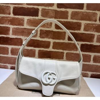 Gucci Aphrodite Small Shoulder Bag in Soft Leather 767226 All White 2023 (DLH-231228013)