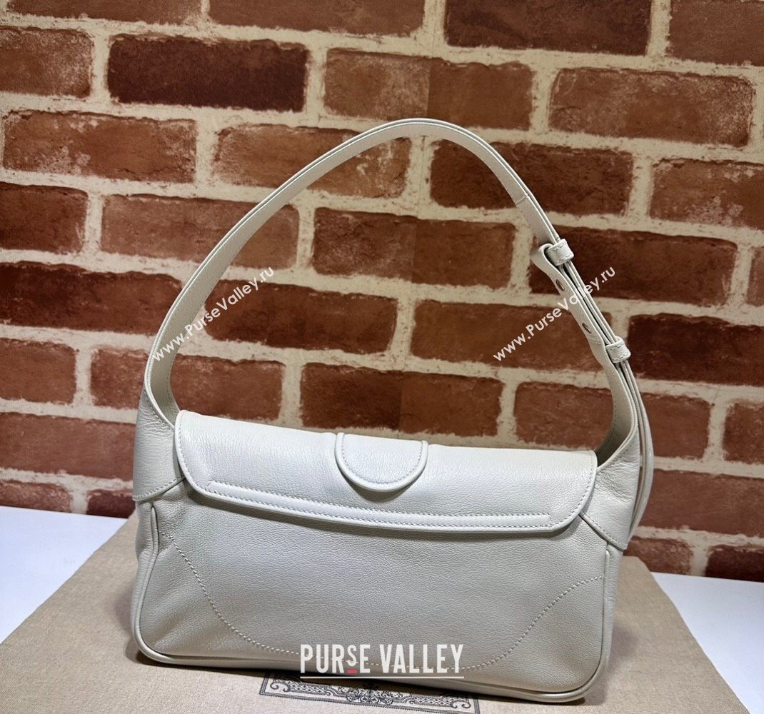 Gucci Aphrodite Small Shoulder Bag in Soft Leather 767226 All White 2023 (DLH-231228013)