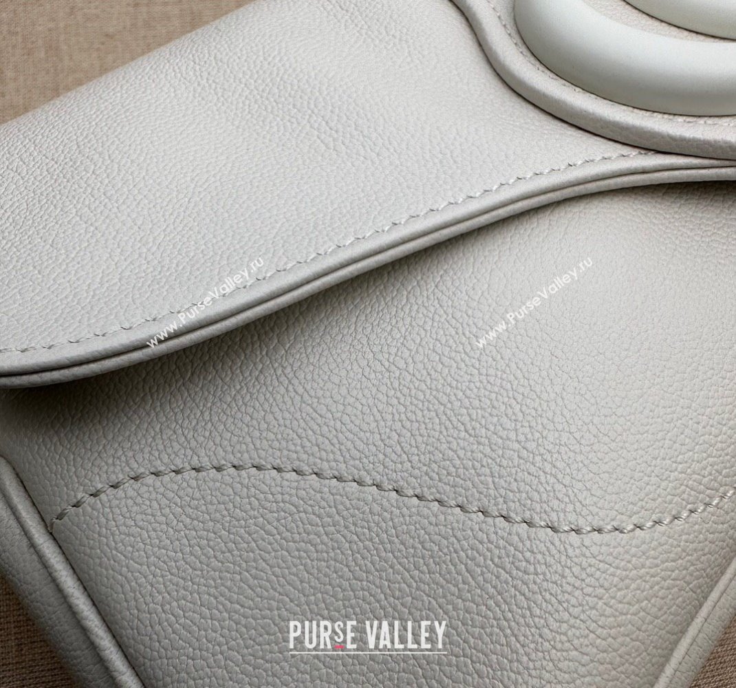 Gucci Aphrodite Small Shoulder Bag in Soft Leather 767226 All White 2023 (DLH-231228013)