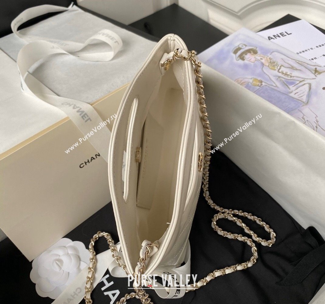 Chanel Quilted Calfskin East-West Mini 31 Shopping Bag AS3656 White 2023 (ssz-231226083)