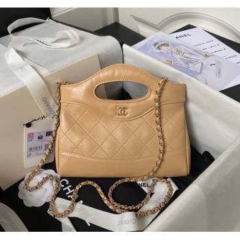 Chanel Quilted Calfskin East-West Mini 31 Shopping Bag AS3656 Apricot 2023 (yezi-231226084)