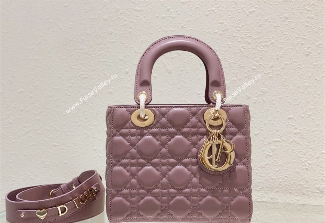 Dior Small Lady Dior My ABCDior Bag in Cannage Lambskin Peony Pink 2023 (BF-231228028)