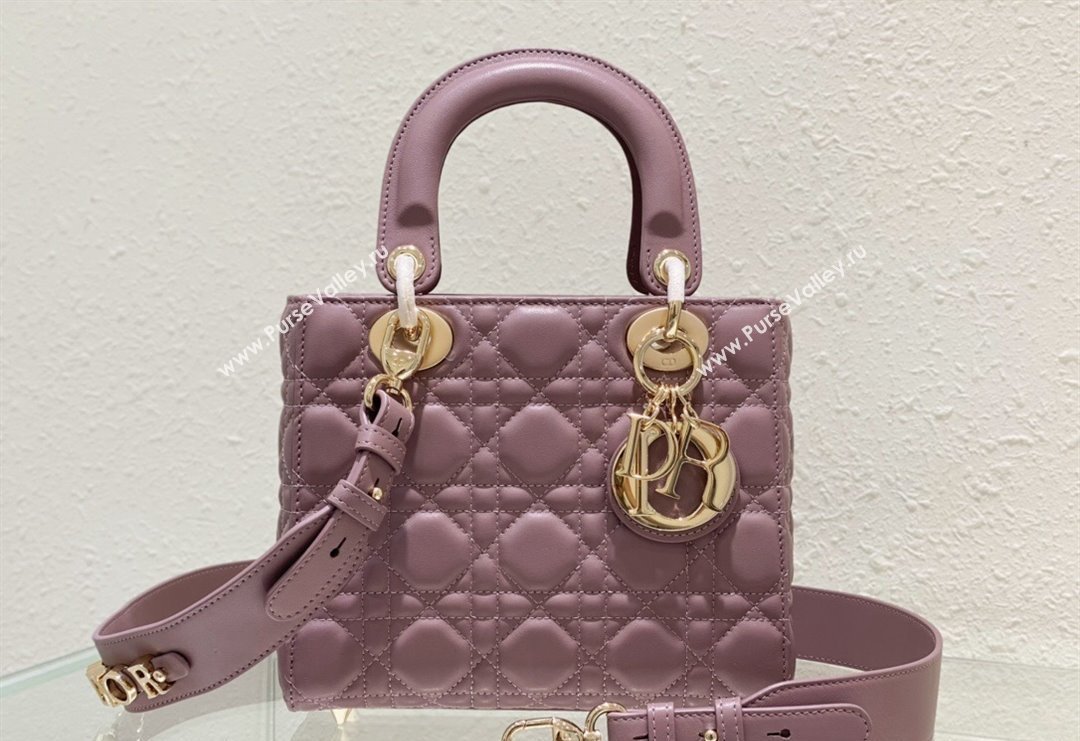 Dior Small Lady Dior My ABCDior Bag in Cannage Lambskin Peony Pink 2023 (BF-231228028)