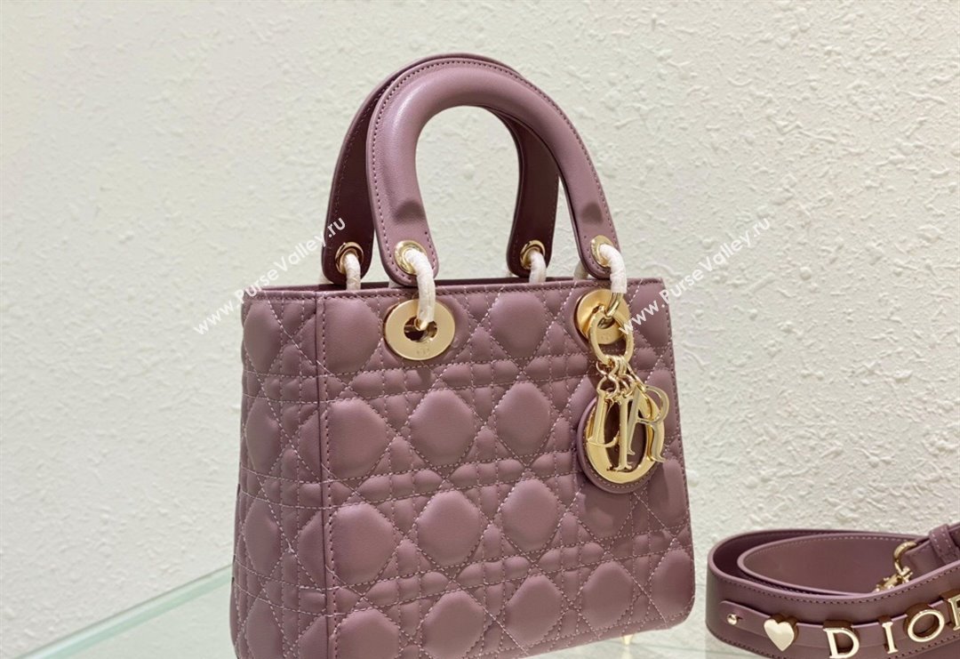 Dior Small Lady Dior My ABCDior Bag in Cannage Lambskin Peony Pink 2023 (BF-231228028)