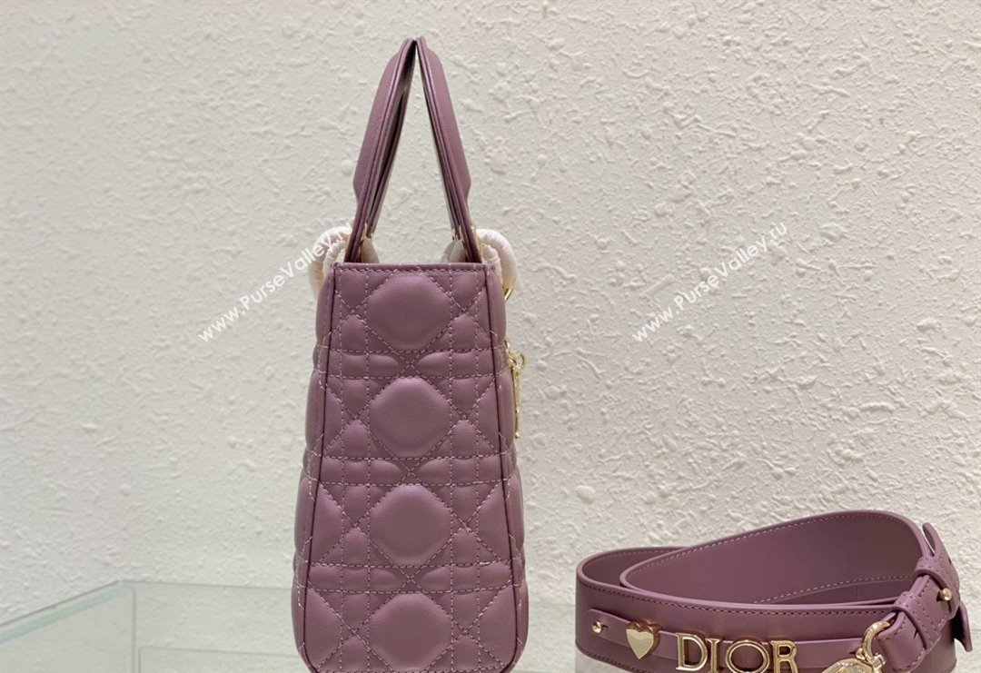 Dior Small Lady Dior My ABCDior Bag in Cannage Lambskin Peony Pink 2023 (BF-231228028)