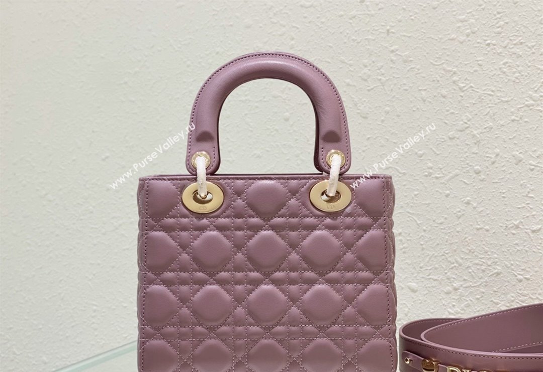 Dior Small Lady Dior My ABCDior Bag in Cannage Lambskin Peony Pink 2023 (BF-231228028)