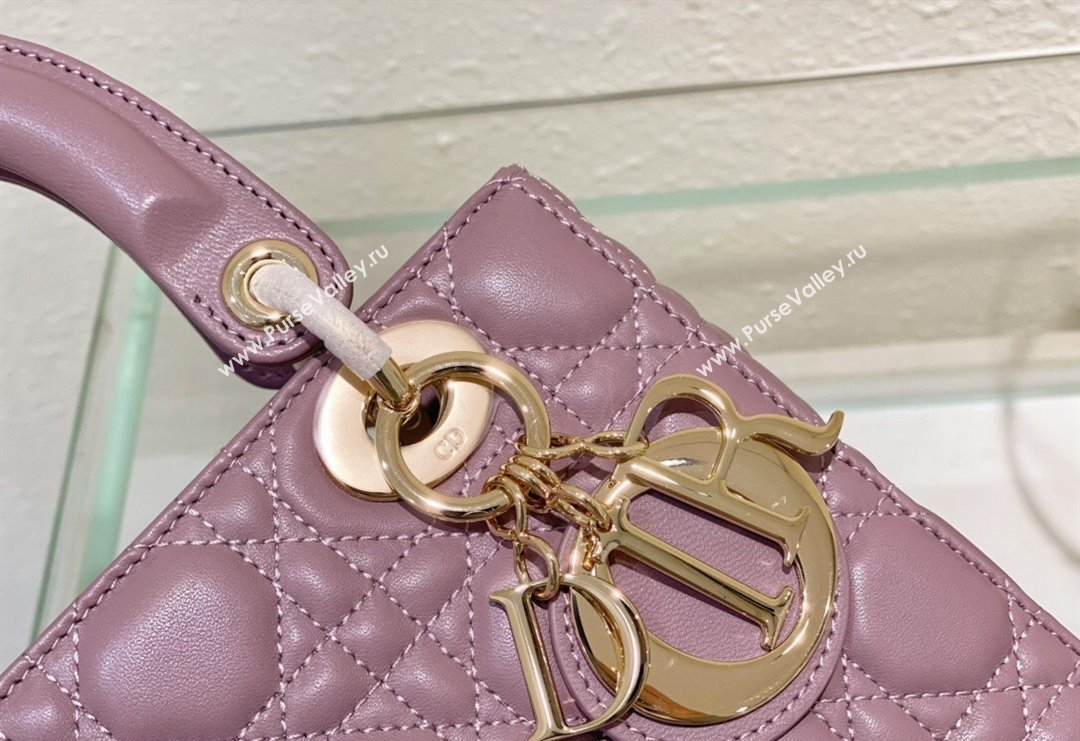 Dior Small Lady Dior My ABCDior Bag in Cannage Lambskin Peony Pink 2023 (BF-231228028)