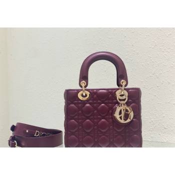Dior Small Lady Dior My ABCDior Bag in Cannage Lambskin Bordeaux 2023 (BF-231228030)