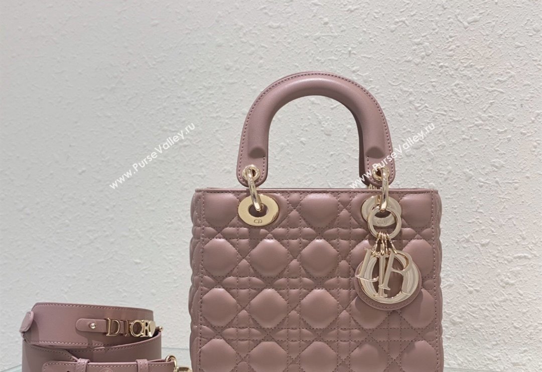 Dior Small Lady Dior My ABCDior Bag in Cannage Lambskin Nude Pink 2023 (BF-231228031)