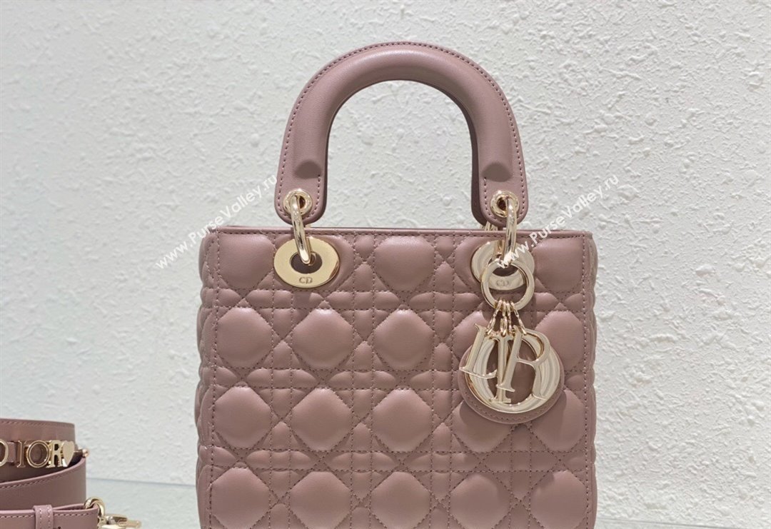 Dior Small Lady Dior My ABCDior Bag in Cannage Lambskin Nude Pink 2023 (BF-231228031)