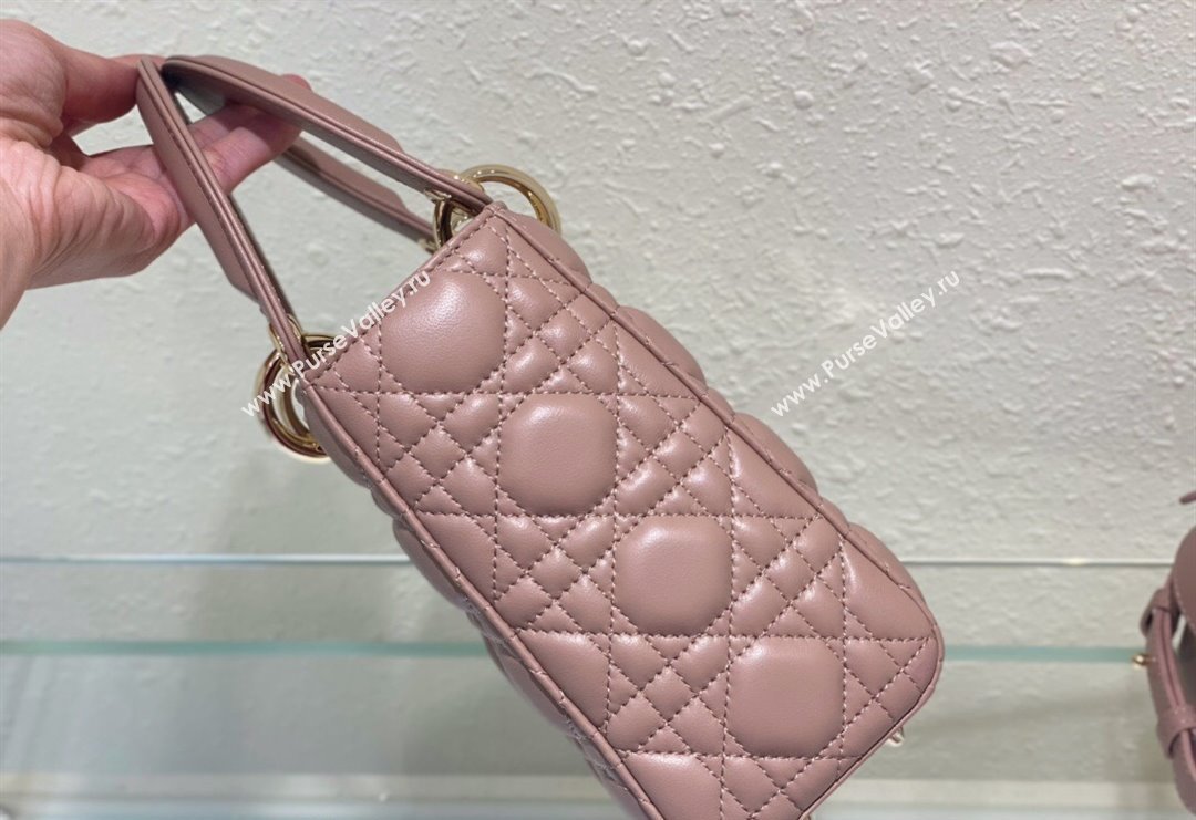 Dior Small Lady Dior My ABCDior Bag in Cannage Lambskin Nude Pink 2023 (BF-231228031)