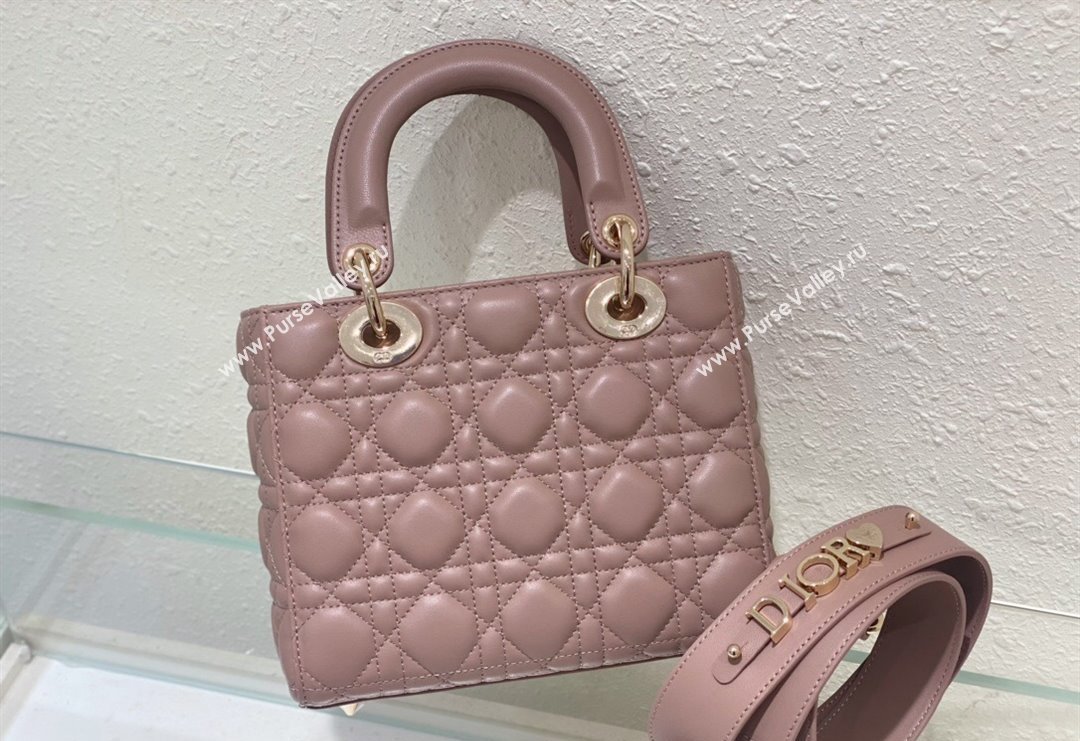 Dior Small Lady Dior My ABCDior Bag in Cannage Lambskin Nude Pink 2023 (BF-231228031)