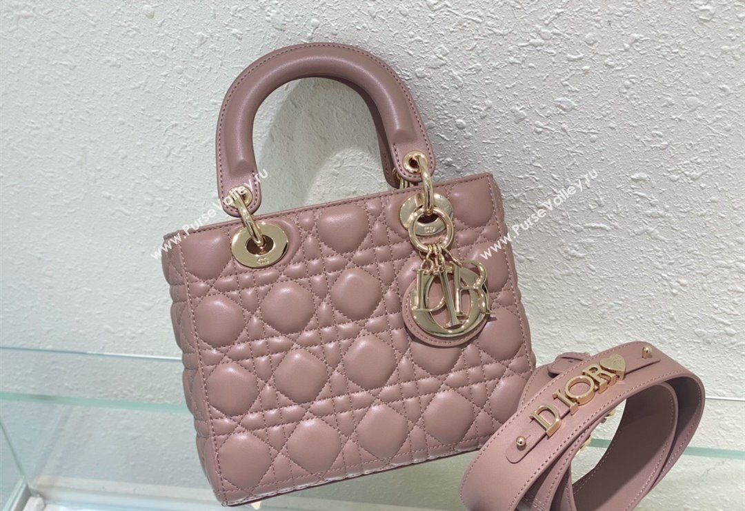 Dior Small Lady Dior My ABCDior Bag in Cannage Lambskin Nude Pink 2023 (BF-231228031)