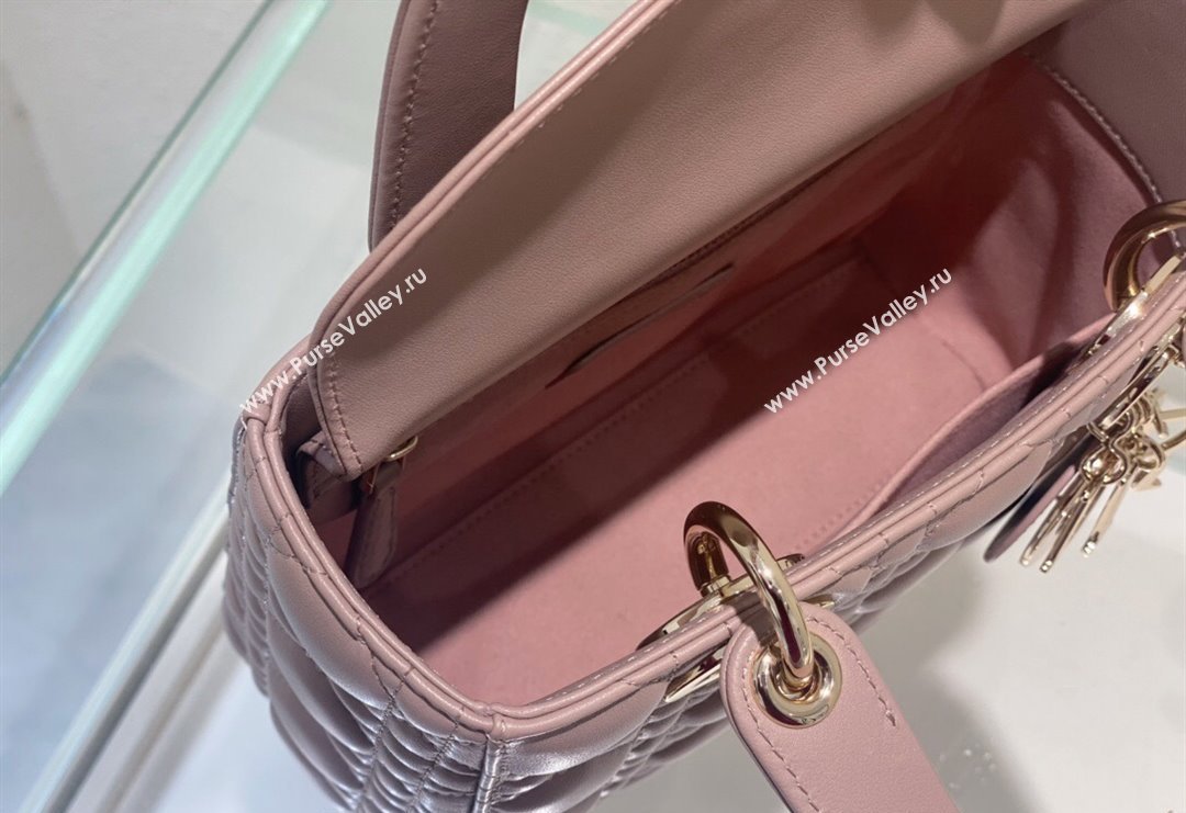 Dior Small Lady Dior My ABCDior Bag in Cannage Lambskin Nude Pink 2023 (BF-231228031)