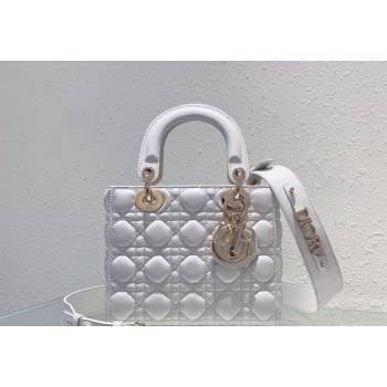 Dior Small Lady Dior My ABCDior Bag in Cannage Lambskin Optic White 2023 (BF-231228032)