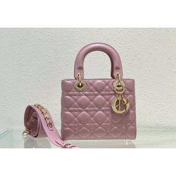 Dior Small Lady Dior My ABCDior Bag in Cannage Lambskin Vintage Pink 2023 (BF-231228035)