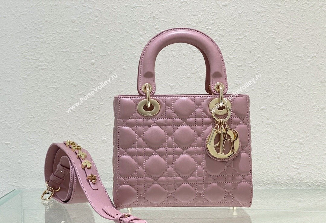 Dior Small Lady Dior My ABCDior Bag in Cannage Lambskin Vintage Pink 2023 (BF-231228035)