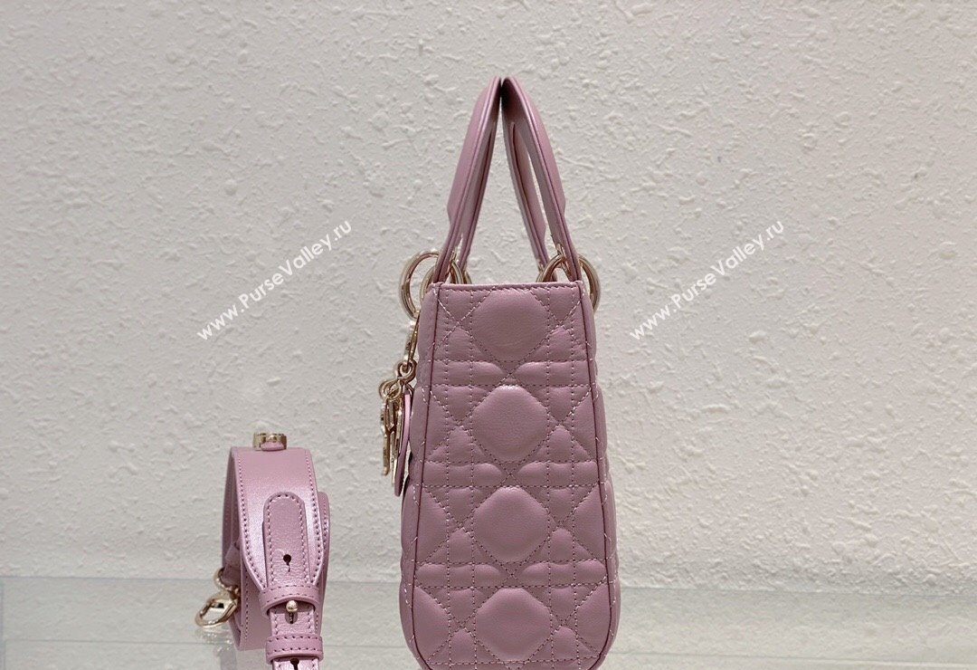 Dior Small Lady Dior My ABCDior Bag in Cannage Lambskin Vintage Pink 2023 (BF-231228035)