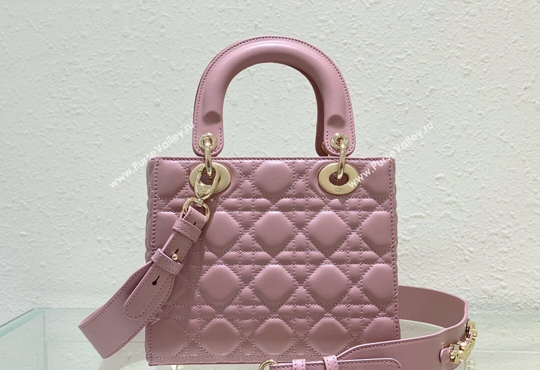 Dior Small Lady Dior My ABCDior Bag in Cannage Lambskin Vintage Pink 2023 (BF-231228035)