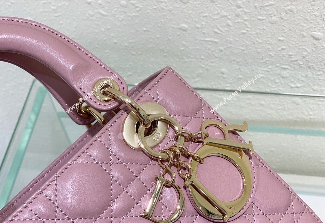 Dior Small Lady Dior My ABCDior Bag in Cannage Lambskin Vintage Pink 2023 (BF-231228035)