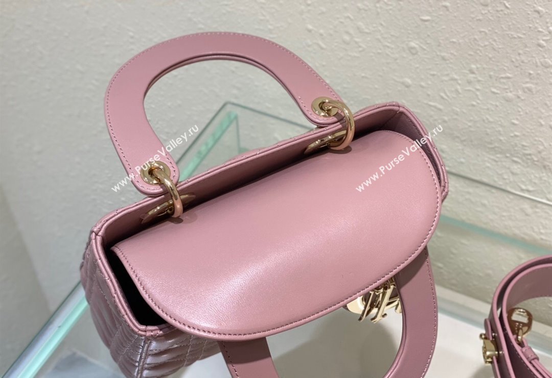 Dior Small Lady Dior My ABCDior Bag in Cannage Lambskin Vintage Pink 2023 (BF-231228035)