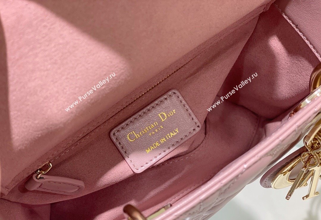 Dior Small Lady Dior My ABCDior Bag in Cannage Lambskin Vintage Pink 2023 (BF-231228035)