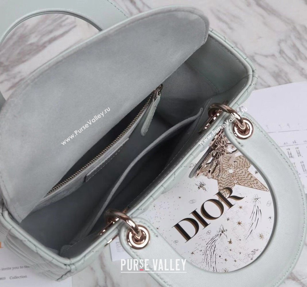 Dior Small Lady Dior My ABCDior Bag in Cannage Lambskin Pale Blue 2023 (BF-231228040)