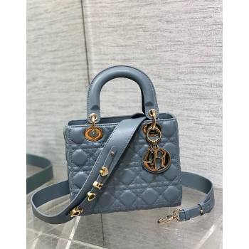 Dior Small Lady Dior My ABCDior Bag in Cannage Lambskin Dusty Blue 2023 (BF-231228041)