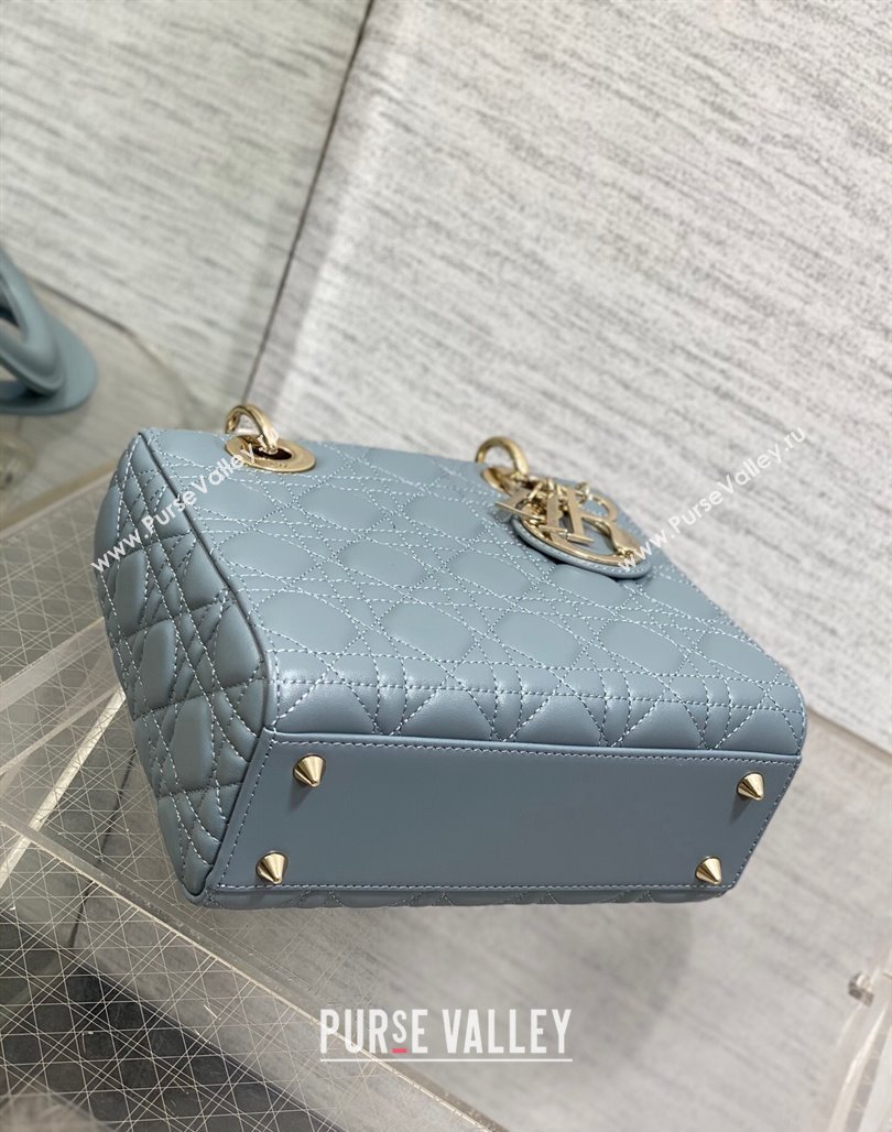 Dior Small Lady Dior My ABCDior Bag in Cannage Lambskin Dusty Blue 2023 (BF-231228041)