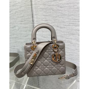 Dior Small Lady Dior My ABCDior Bag in Cannage Lambskin Light Grey 2023 (BF-231228042)